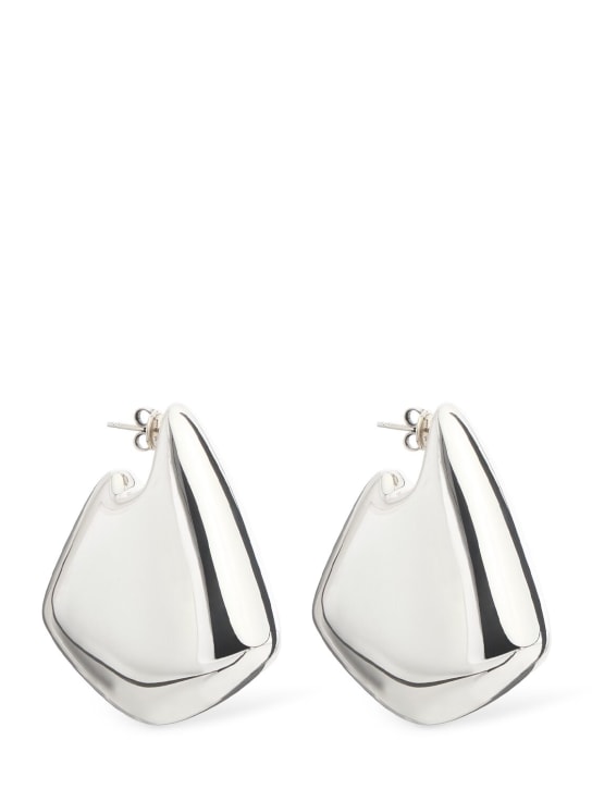 Bottega Veneta: Grandes boucles d'oreilles en argent massif Fin - Argent - women_0 | Luisa Via Roma