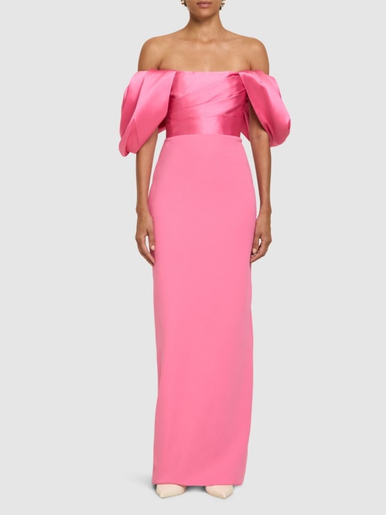 Solace London: Sian绉纱针织&斜纹长款连衣裙 - 粉色 - women_1 | Luisa Via Roma