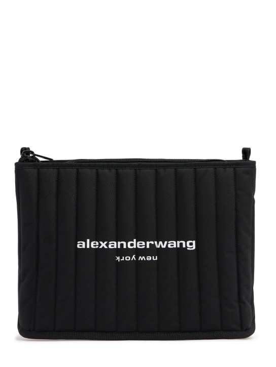 Alexander Wang: Elite ripstop nylon shoulder bag - Siyah - women_0 | Luisa Via Roma