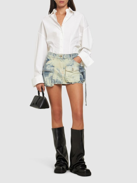 Fay bleached denim cargo mini skirt - Thumbnail 2