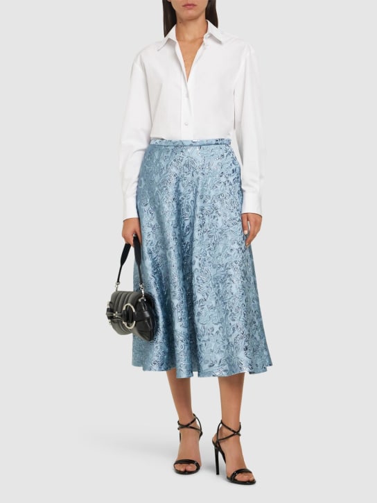 Gucci: Silk blend skirt - Glossy Sky - women_1 | Luisa Via Roma