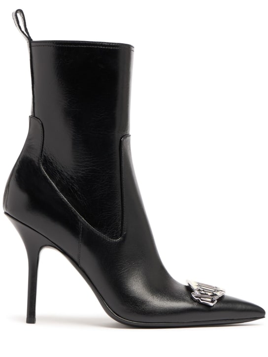 Dsquared2: 100mm Gothic leather ankle boots - Black - women_0 | Luisa Via Roma