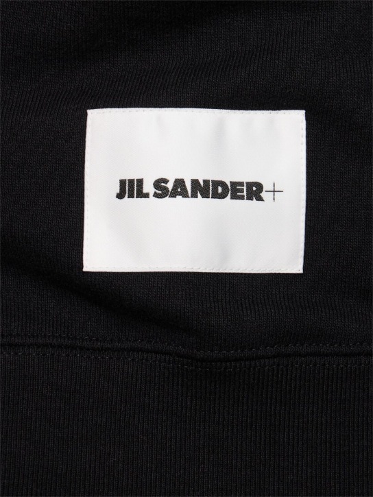 Jil Sander: 후디드 코튼 스웻셔츠 - 블랙 - women_1 | Luisa Via Roma