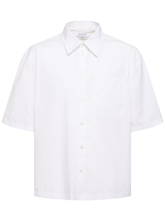 Bottega Veneta: Camisa de algodón - Blanco - men_0 | Luisa Via Roma