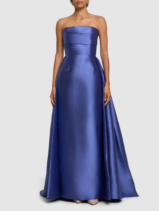 Solace London: Tiffany twill long dress - Light Purple - women_1 | Luisa Via Roma