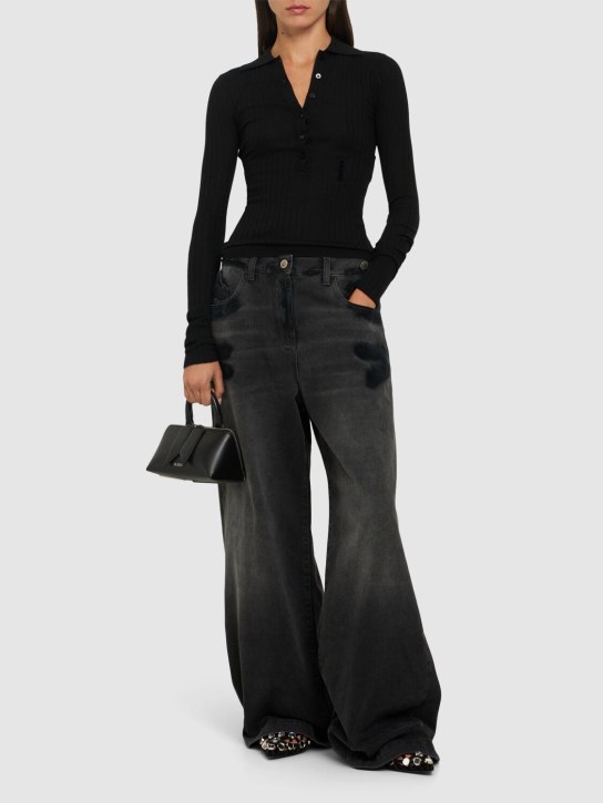 The Attico: Buttoned cashmere polo sweater - women_1 | Luisa Via Roma