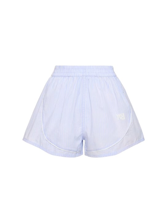 Alexander Wang: Shorts de algodón - Azul/Multi - women_0 | Luisa Via Roma