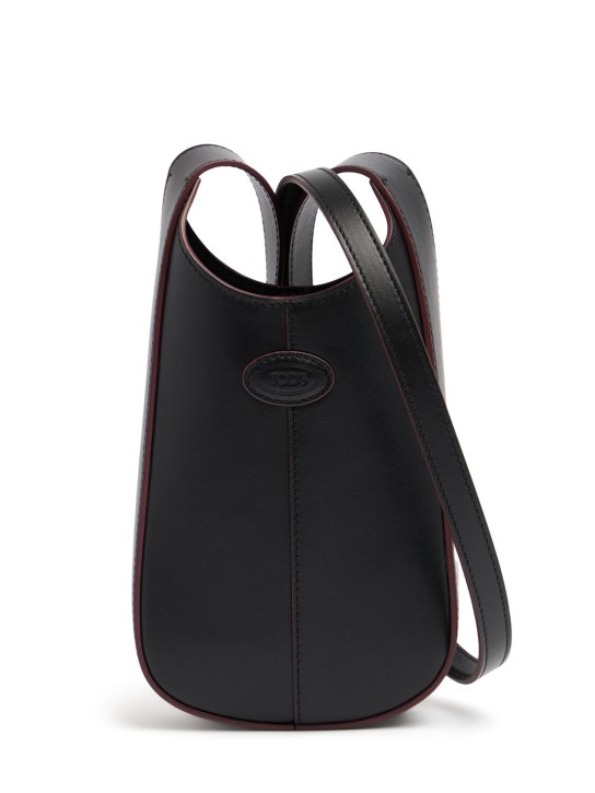 Tod's: Medium Dds leather phone holder - Black - women_0 | Luisa Via Roma