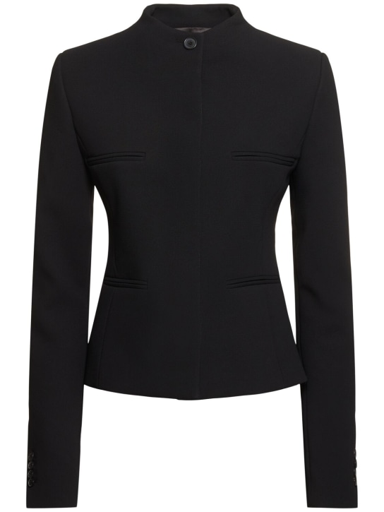 Courreges: Officer heritage tailored crepe jacket - Black - women_0 | Luisa Via Roma
