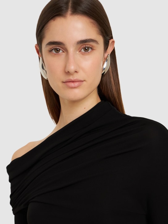 Courrèges: Drop metal clip earrings - women_1 | Luisa Via Roma