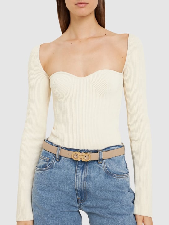 Ferragamo: Cintura reversibile in pelle 2.5cm - women_1 | Luisa Via Roma