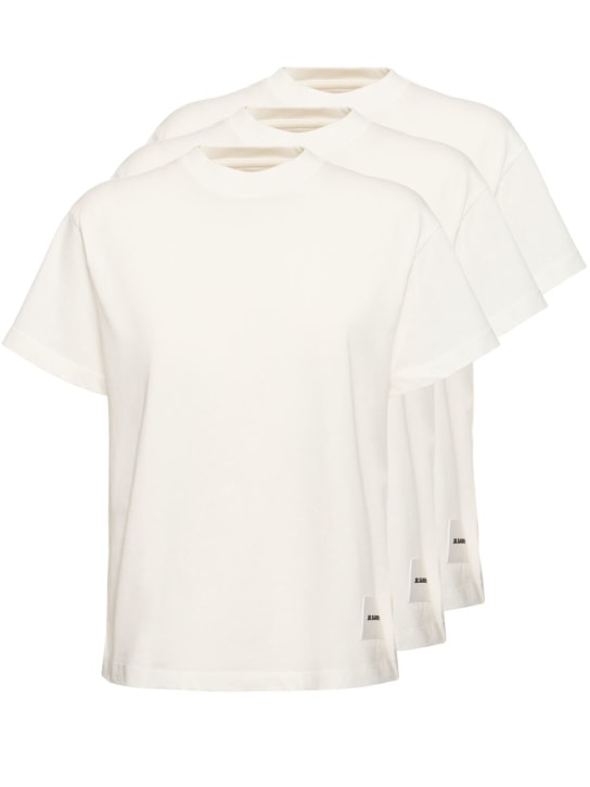 Jil Sander: Pack of 3 short sleeve t-shirts - White - women_0 | Luisa Via Roma