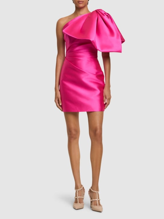 Solace London: Marcela one-shoulder twill mini dress - Fuchsia - women_1 | Luisa Via Roma