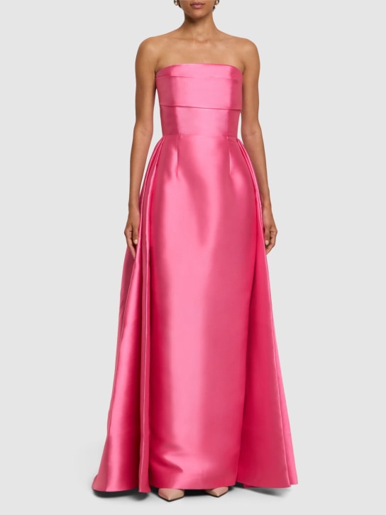 Solace London: Tiffany twill long dress - Pink - women_1 | Luisa Via Roma