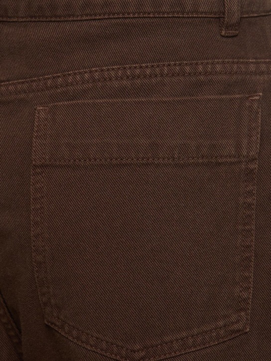 Lemaire: Heavy denim high waist curved jeans - Dark Brown - women_1 | Luisa Via Roma