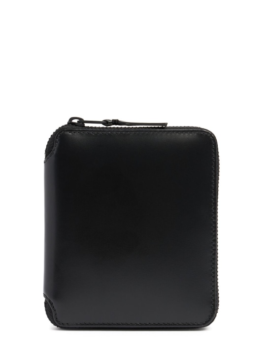 Comme des Garçons Wallet: Leather zip wallet - Siyah - men_0 | Luisa Via Roma