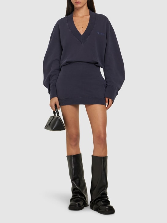 The Attico: Long sleeve mini sweatshirt dress - Purple - women_1 | Luisa Via Roma