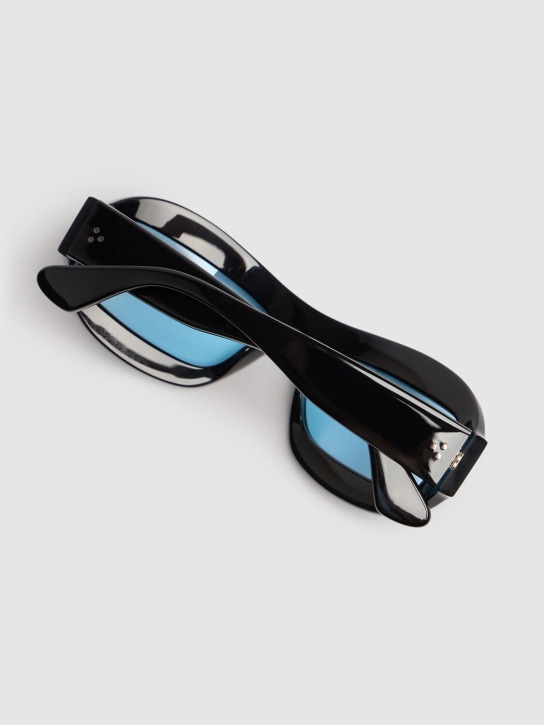 Port Tanger: Zarin acetate sunglasses w/rif blue lens - Black/Blue - men_3 | Luisa Via Roma