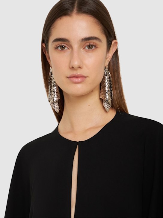 Rabanne: Draped chainmail pendant earrings - women_1 | Luisa Via Roma