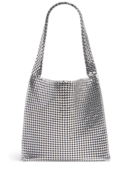 Rabanne: Cabas mesh tote bag - Silver - women_0 | Luisa Via Roma