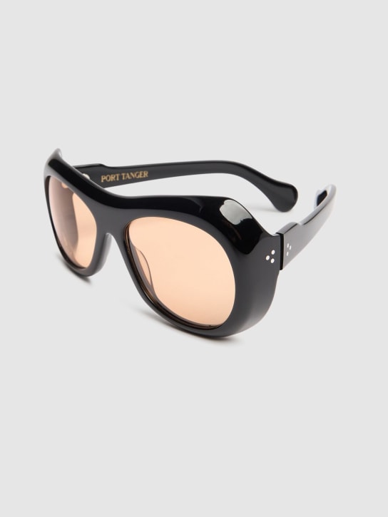 Port Tanger: Soledad acetate sunglasses w/ amber lens - Black/Amber - men_1 | Luisa Via Roma