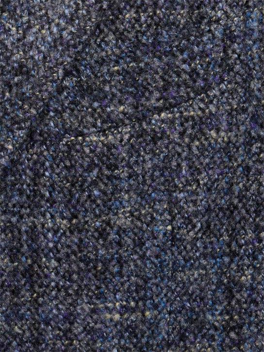 Etro: Manteau en laine mélangée à boutonnage simple - Bleu - men_1 | Luisa Via Roma