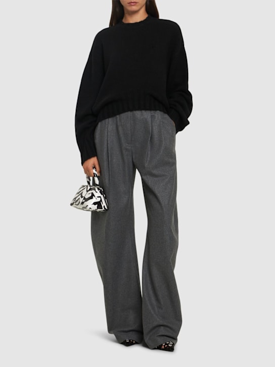 The Attico: Merino wool & cashmere sweater - Siyah - women_1 | Luisa Via Roma