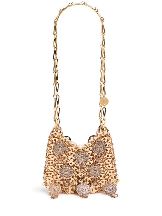 Rabanne: Sac à main embellished shoulder bag - Gold - women_0 | Luisa Via Roma