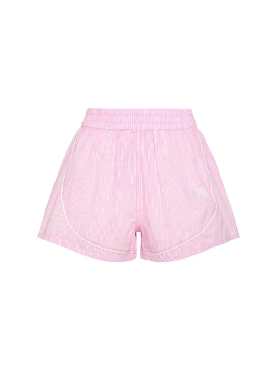 Alexander Wang: Trainingsshorts aus Baumwolle - Pink/Multi - women_0 | Luisa Via Roma