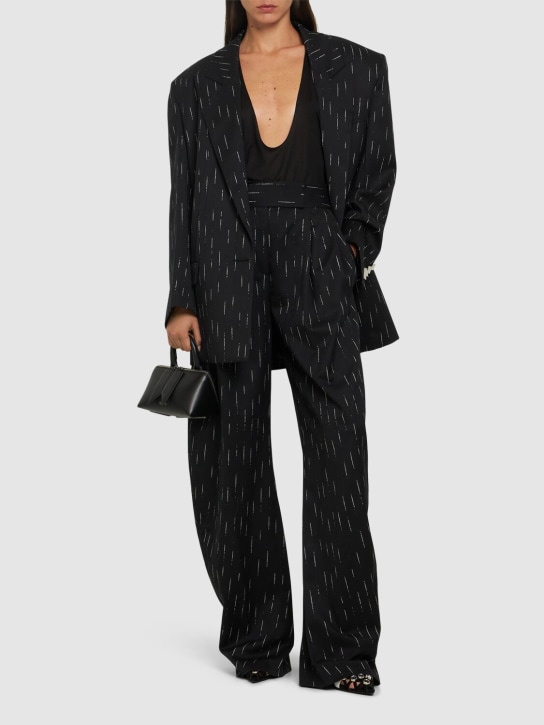 The Attico: Formal gabardine pants - Black/White - women_1 | Luisa Via Roma