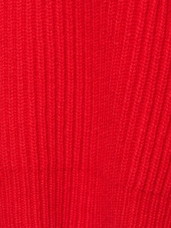 Yohji Yamamoto: 羊毛混纺罗纹针织短款毛衣 - 红色 - women_1 | Luisa Via Roma