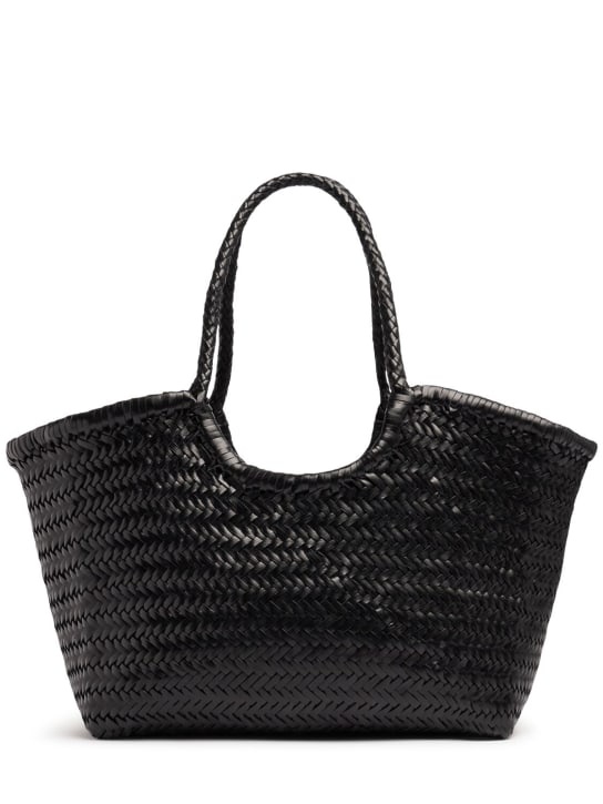 Dragon Diffusion: Big Nantucket woven leather basket bag - Black - women_0 | Luisa Via Roma