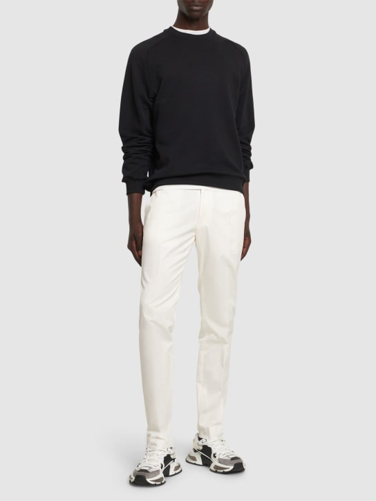 Dolce&Gabbana: Stretch gabardine flat front pants - men_1 | Luisa Via Roma