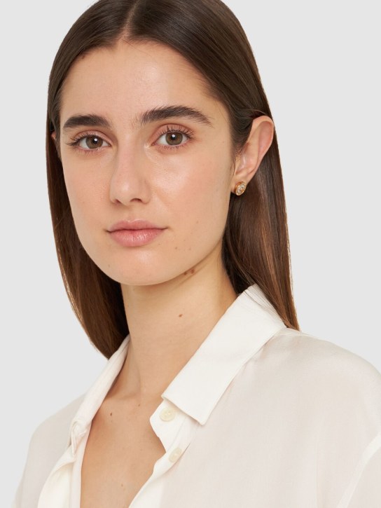 Versace: Medusa mother of pearl earrings - women_1 | Luisa Via Roma