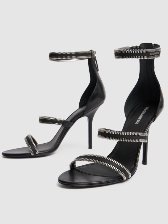Dsquared2: 100mm Zip-up high heel sandals - Black - women_1 | Luisa Via Roma
