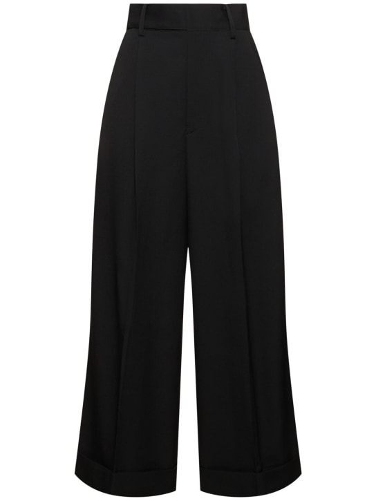 Yohji Yamamoto: Tailored baggy gabardine pants - Black - women_0 | Luisa Via Roma