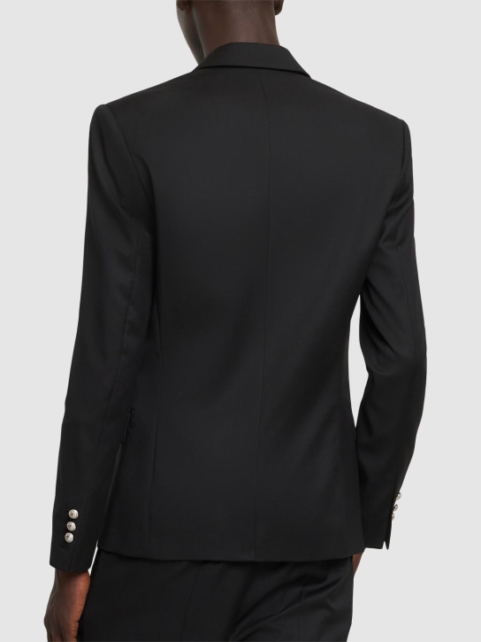 Balmain: Wool single breasted blazer - Black - men_2 | Luisa Via Roma