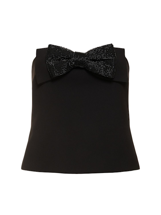 Self-portrait: Crepe bandeau top - Black - women_0 | Luisa Via Roma