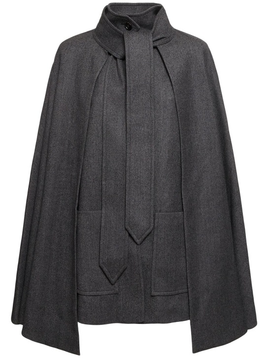 Chloé: Mantella in lana e cashmere - Nero - women_0 | Luisa Via Roma
