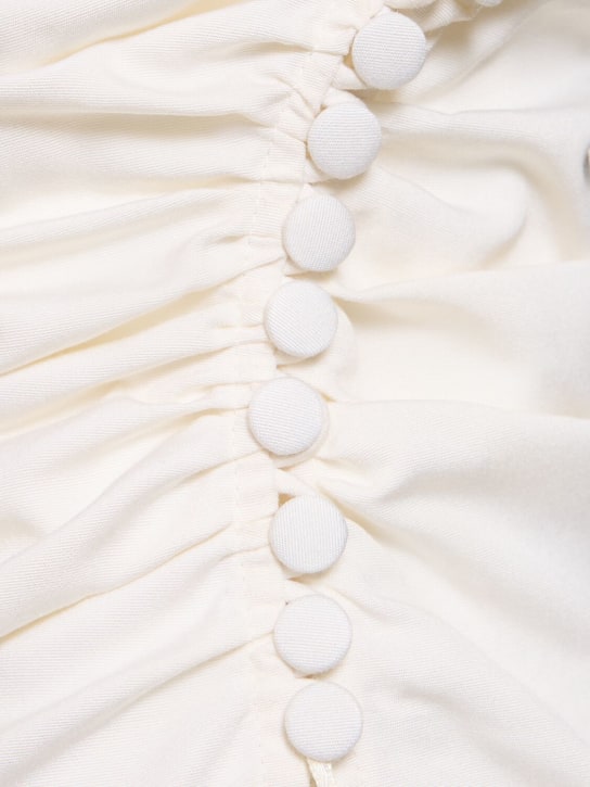 Magda Butrym: Draped silk top - Ivory - women_1 | Luisa Via Roma
