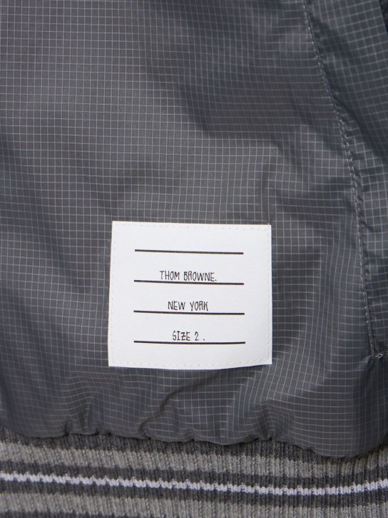 Thom Browne: Oversize zip-up jacket - Silver - men_1 | Luisa Via Roma