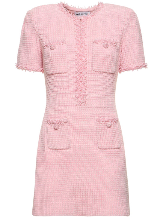 Self-portrait: Textured knit mini dress - women_0 | Luisa Via Roma