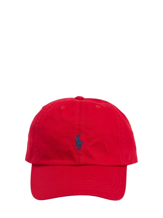 Polo Ralph Lauren: Cotton gabardine baseball cap w/logo - Kırmızı - kids-boys_0 | Luisa Via Roma