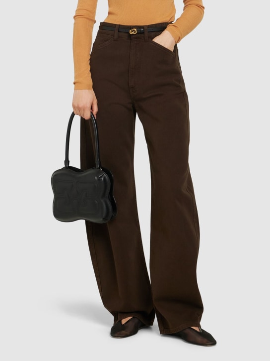 GANNI: Butterfly recycled leather shoulder bag - women_1 | Luisa Via Roma