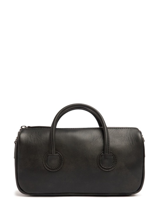 Marge Sherwood: Small Zipper leather top handle bag - Black Two-tone - women_0 | Luisa Via Roma