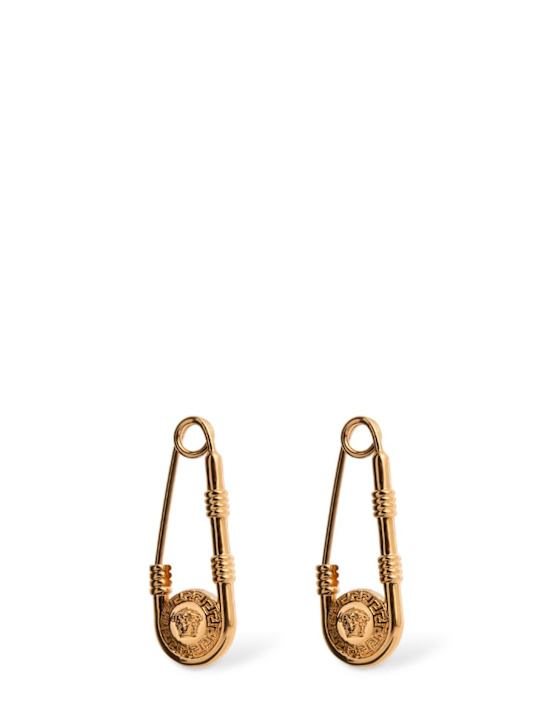 Versace: Safety pin Medusa earrings - women_0 | Luisa Via Roma