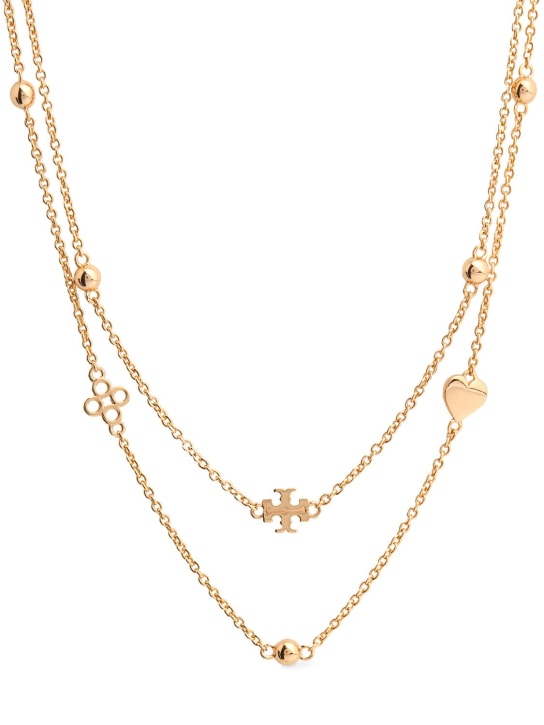 Tory Burch: Collier double Kira - Tory Gold - women_0 | Luisa Via Roma