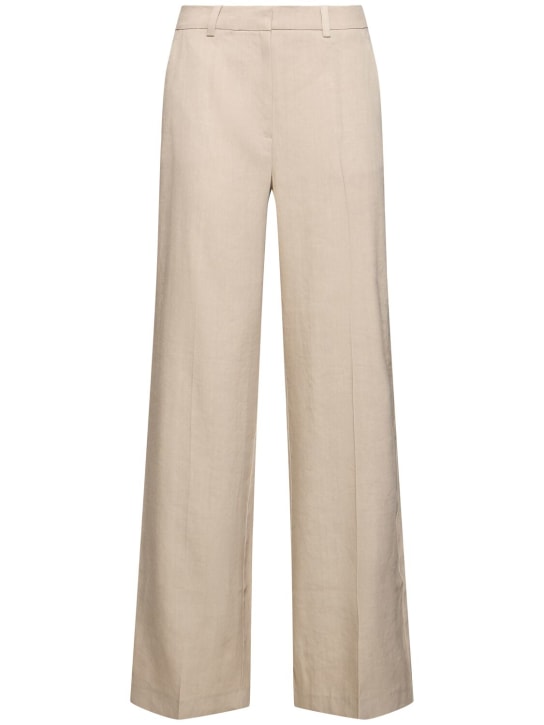ANINE BING: Kline linen blend pants - Bej - women_0 | Luisa Via Roma