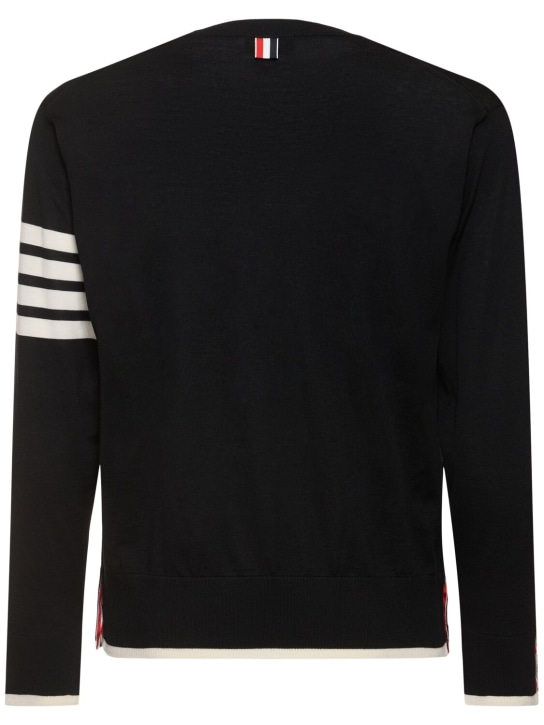 Thom Browne: Jersey stitch relaxed fit sweater - men_4 | Luisa Via Roma