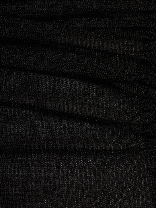 Christopher Esber: Draped silk tulle long dress - Black - women_1 | Luisa Via Roma